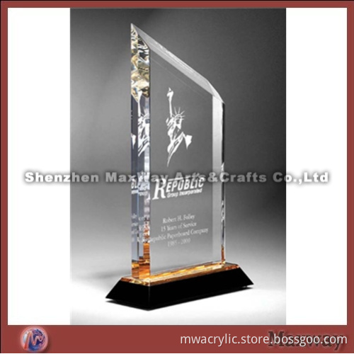 Transparent Promotional Acrylic Award with Black Base